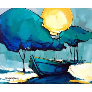 Salman Farooqi, 30 x 36 Inch, Acrylic on Canvas, Seascape Painting, AC-SF-648